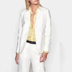 NWT EQUIPMENT Aloy Bouclé Single Breasted Blazer Jacket White 2 MSRP $525